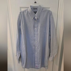 Meeting Street Men's Blue Striped Shirt, Size 18, 35/36 TALL (1205)